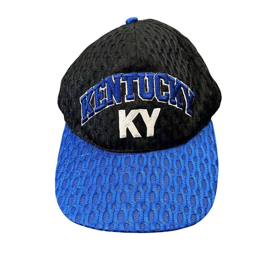 Kentucky Hat Mens OSFA Black Blue Mesh Snapback KY Wildcats Cap